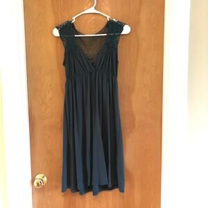 Soprano Green Crochet Back Dress